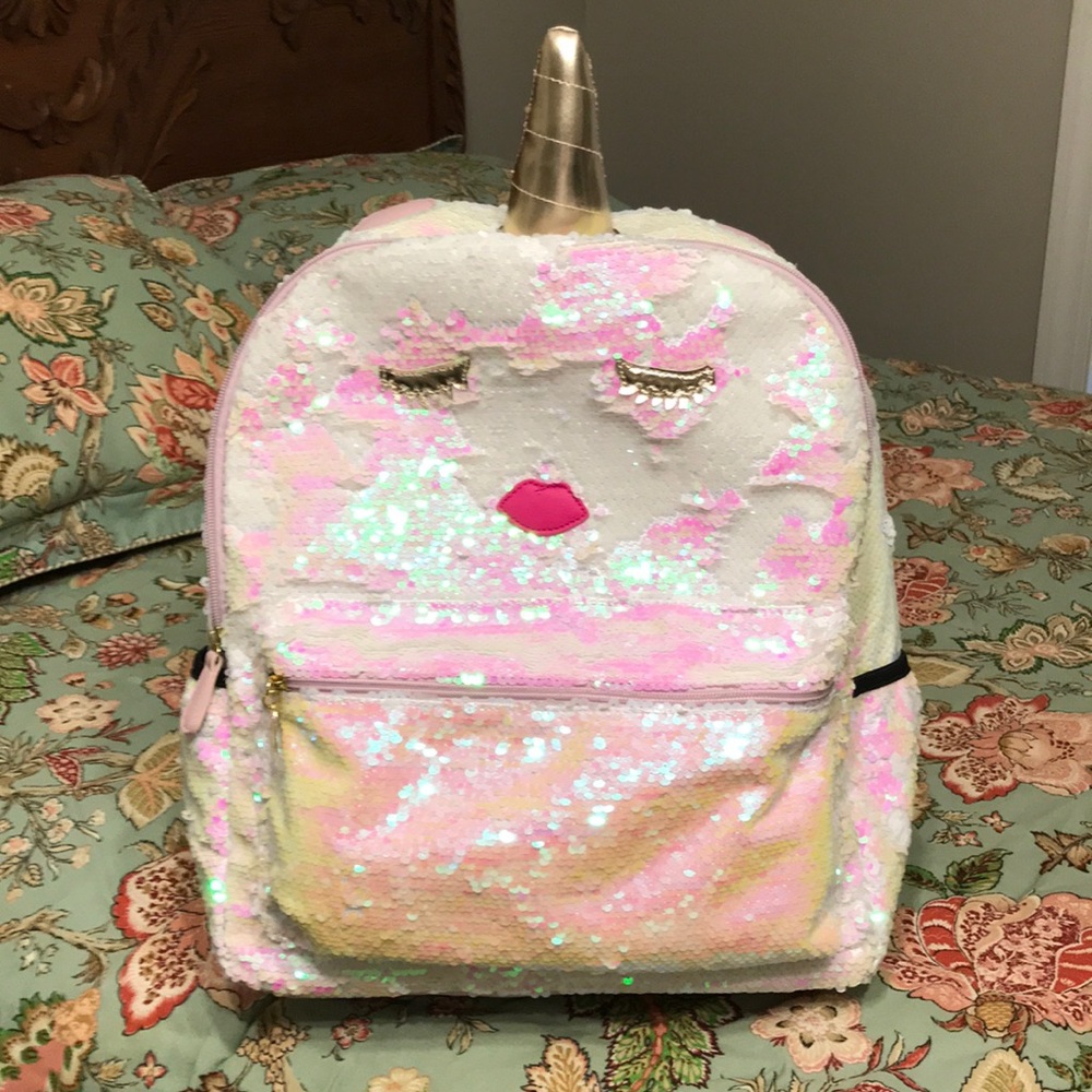 Luv Betsey silver Lbraynaa backpack unicorn new